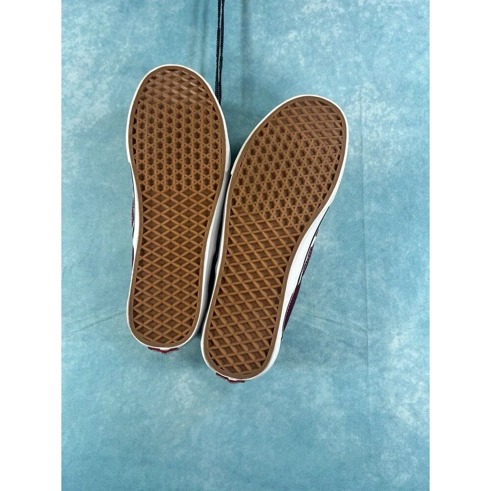 VANS Classic Slip-On Checkerboard Canvas Burgundy/White Men's US 11.5